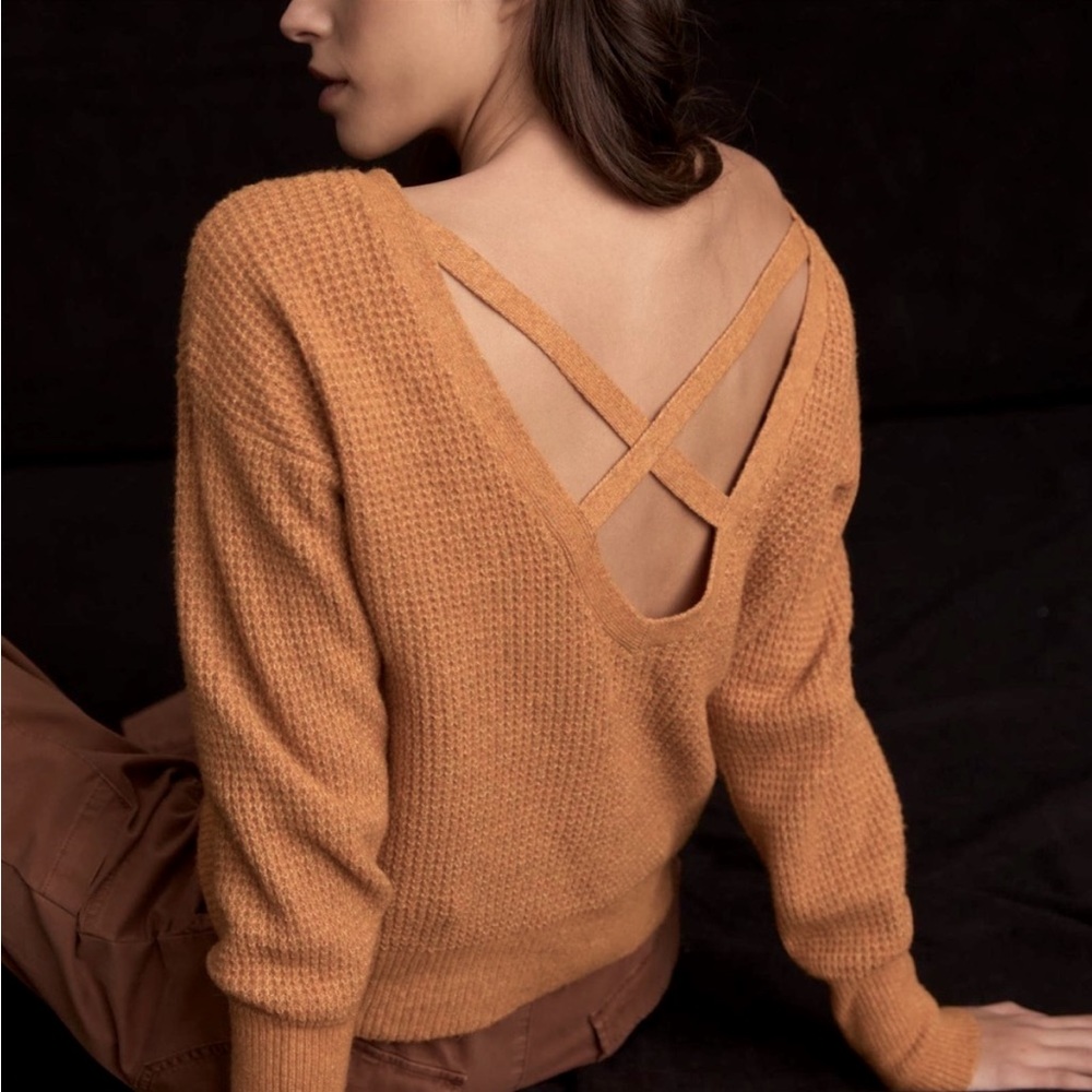 Anthropologie Maeve Cross Back Sweater